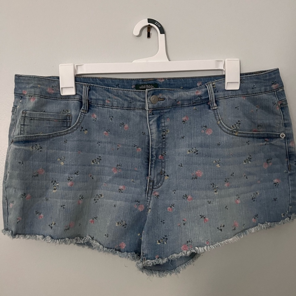 Wild Fable Floral Denim Short Shorts